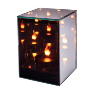 LAMPION LUSTRZANY 3D KWADRAT RUCHOMY PŁOMIEŃ