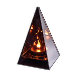 LAMPION LUSTRZANY 3D TRÓJKĄT RUCHOMY PŁOMIEŃ