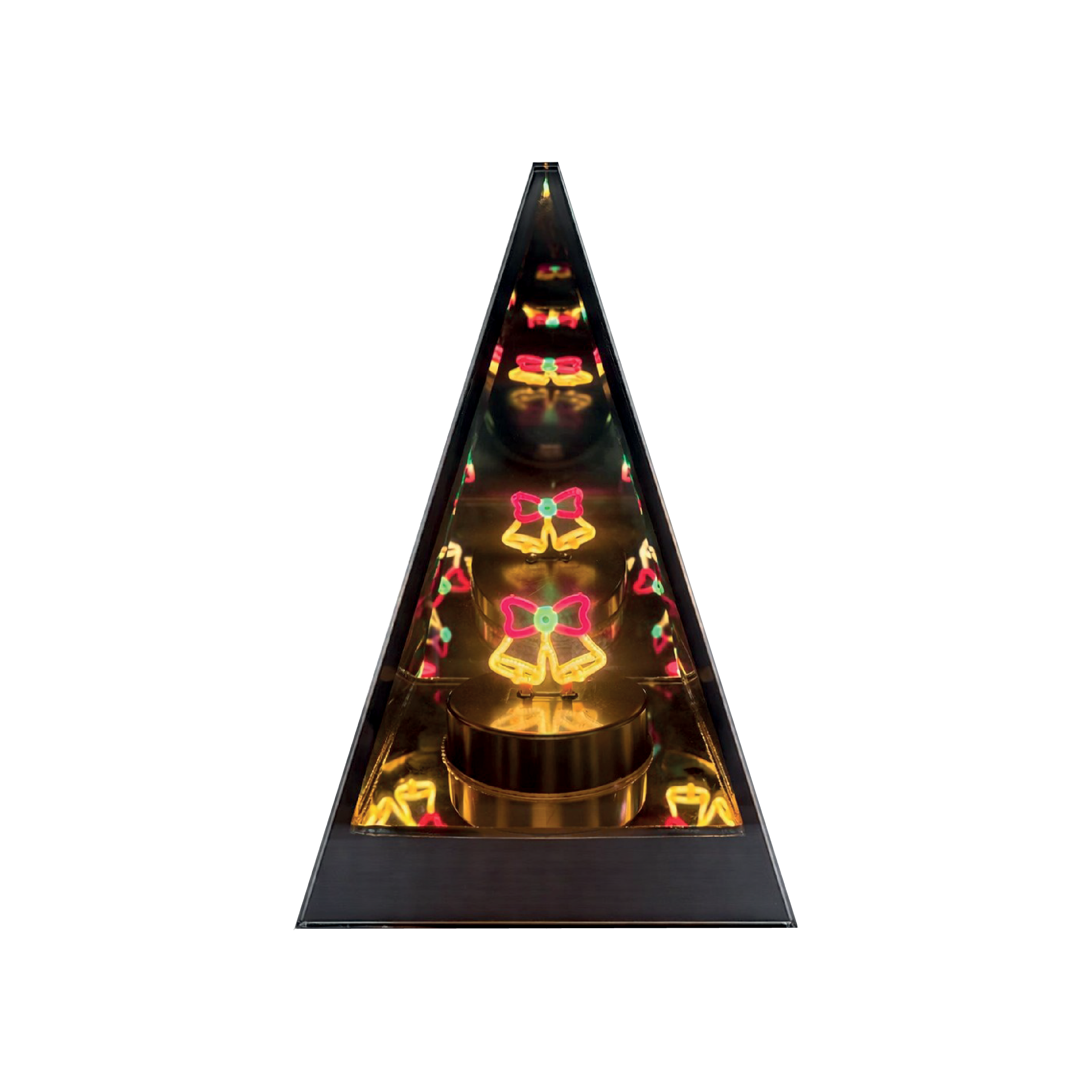 LAMPION LUSTRZANY 3D TRÓJKĄT DZWONECZKI